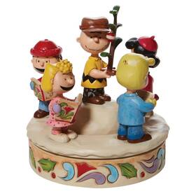 6008958 Enesco Peanuts Charlie Brown And Friends Spreading Christmas Cheer Figurine