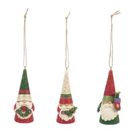 6009186 Enesco Heartwood Creek 3 Mini Christmas Gnomes 3-piece Ornament Set