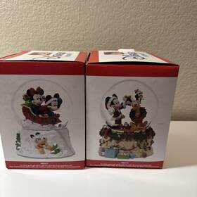 6009581 Enesco Disney Traditions Mickey Minnie Mouse Waterball Snow Globe Christmas New