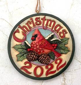 6010841 Enesco Jim Shore Heartwood Creek Cardinal 2022 Dated Christmas Hanging Ornament