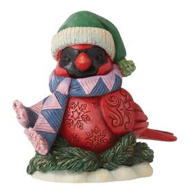 6011486 Enesco Jim Shore Heartwood Creek Christmas Cardinal In Scarf Miniature Figuri