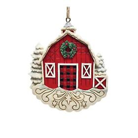 6011745 Enesco Jim Shore Country Living Red Barn Christmas Ornament 3.5 Inch