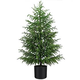 Ct01-3ft2 Enven Norfolk Pine Christmas Tree Real Touch Faux With Black Pot Realistic Inch