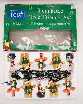 Hs-10 Ericson Manufacturing Vtg Winnie The Pooh Set Of 10 Christmas String Lights Tigger Piglet 1998 Disney