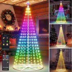 Esfos 025128675985 7.5ft Smart Cone Christmas Tree Multicolor Prelit Outdoor Lig