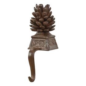 Xm81 Esschert Design Usa Cast Iron Pinecone Christmas Stocking Hanger Brown