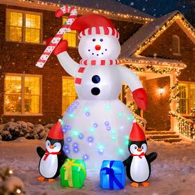 Eterfun Str-ty-117am1-cl 6ft Inflatable Christmas Snowman With Colorful Led Lights Outdoor Bl