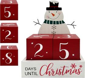 Sd0109 Eternhome Farmhouse Snowman Advent Calendar - 99 Days Until Christmas Decor