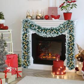 18gar Etunsia 18ft Prelit Christmas Garland 100 Leds And 520 Frosted Tips For Indoor/outdoor
