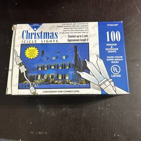 1762-22 Everglow Christmas Incandescent Icicle 100 Light Set In/ Outdoor Gray 3