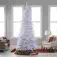 00661494008592 Ewb009-2 Finley Home Holiday Slim Pre-lit Lights White Christmas Tree Easy Assemble Tinsel Ornaments