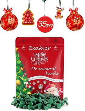 Ch002 Exakior Ornament Hooks Essential Christmas Tree Decorating Cylindrical-35pcs