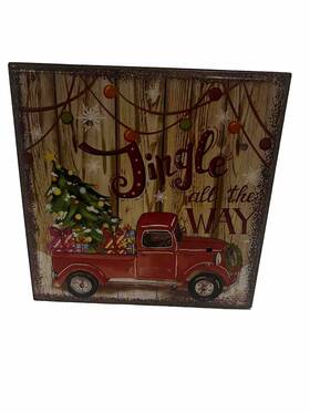 68745-00 Fabulous Home Light Up Christmas Jingle All The Way 7 Inch X 1.5 Sign