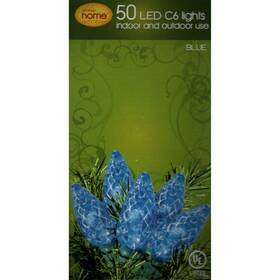 30890-00 Fabulous Home Holiday 18 Ft. 50 Count C6 Blue Led Christmas Lights Indoor Outdoor End To