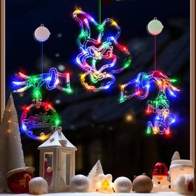 Fasisoy Cd-a-0343-001 3 Pack Multi-color Christmas Window Lights Battery Operated Timer