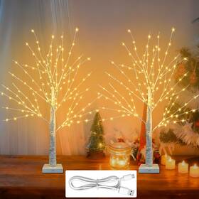 Fastdeng 607604593831 24 Inch Birch Tree With 144 Led Lights For Christmas Decorations Indoor Usb/