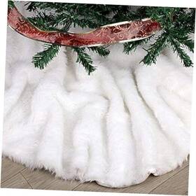 Fdy My 711181075977 Extra Large Christmas Tree Skirt Pure White Faux Fur For 60 Inches