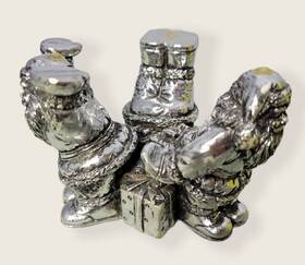 5044e-bw Federated Products Tumbling Santa Claus 1996 Christmas Silver Missing The Glass Bowl