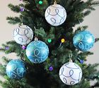 Festive Season Winter Turquoise Swirl Shatterproof Christmas Ball Ornaments Tree