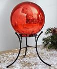 Fhkbxanwxn General Mercury Glass Lighted Red Gazing Ball With Stand