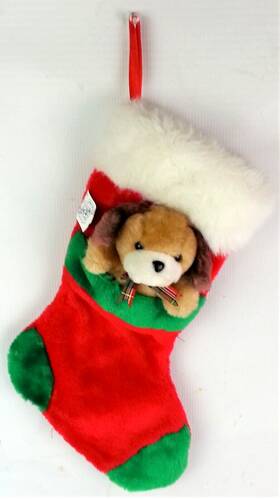 X00057 Fiesta Puppy Plush Christmas Stocking 13 Inch Stuffed Toy Cute Adorable