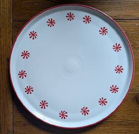 Fiestaware 042648020170 Fiesta Christmas Peppermint Candy Swirl Red/white Pizza Tray 12 Inch New With Tag