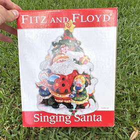 Fitz And Floyd 619/168 Singing Santa Christmas Cookie Jar Multicolor Mpn