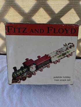 Fitz And Floyd 746944783097 Christmas Inch Yuletide Holiday Train Snack Set Decor