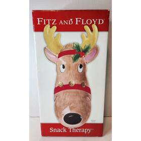 Fitz And Floyd 746944783721 2005 Christmas Snack Therapy Reindeer Server Plate Wall Hanger