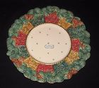 Fitz And Floyd Rare Damask Chop Plate Platter Pine Cones