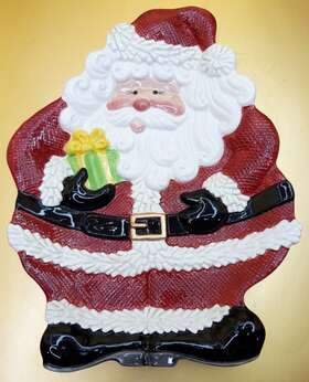2058276 Fitz & Floyd And Santa Plate Gift Christmas Brand New From Macys 2005 9.5 Inch X7