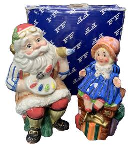 Fitz & Floyd 742414174044 And Santas Magic Workshop Salt Pepper Shaker Set Christmas Toys Box