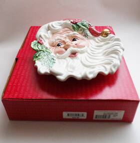 Fitz & Floyd 742414252339 And Old Fashioned Christmas Santa Canape Cookie Plate Or Wall Plaque