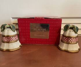 Fitz & Floyd 746944768803 And Essentials Christmas Holiday Bells Salt Pepper Shaker Set Box