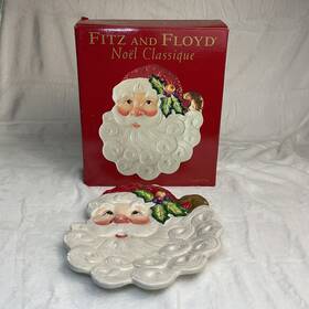 Fitz & Floyd 746944770714 And Essentials Christmas Santa Face Canape Dish Plate Wall D Cor Nib
