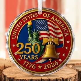 B0fnvh6y4r Flagwix 250th Anniversary Usa Patriotic Christmas Ornament - Glass Bell Decor