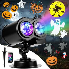 Christmas-four-us7.11 Fliti Upgraded Halloween Projector Lights With 19 Hd Slides And Weatherproof Design