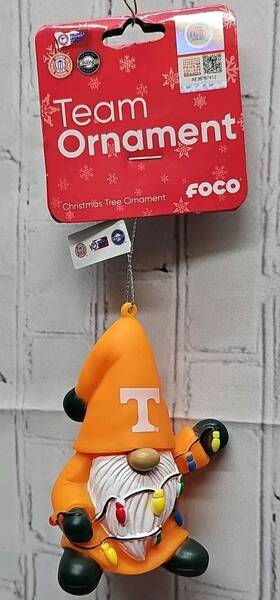 Foco 198408041975 Texas Longhorn Mini Vinyl Gnome Holding Light String Christmas Ornament