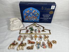 O26-9 Fontanini 65402 2003 Magnetic Advent Calendar Set Christmas Nativity- Complete