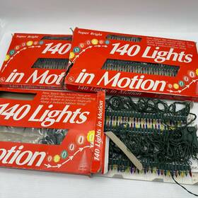 Foremost Industries 044038094006 Vintage Lot 3 Boxes Xmas Inch 140 Lights In Motion Speed Control Unused