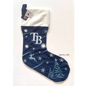 Forever 887849774718 Tampa Bay Rays Mlb 24 Inch Embroidered Christmas Holiday Stocking Blue