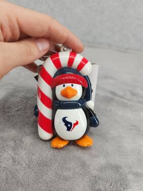 Forever Collectibles 889345244832 Nfl Texans Football Penguin Christmas Ornament 4 Inch Tall
