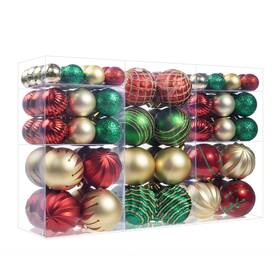 Xm-100 Forsylvanas Jewelry 100pcs Christmas Ball Ornaments Set Assorted Shatterproof Ornament