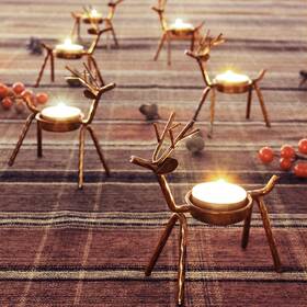 Forup 671072406924 6 Pack Metal Reindeer Tea Light Candle Holders Christmas Home Decoration