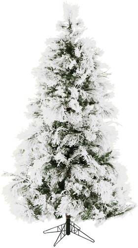 Fraser Hill Farm 013964872767 9-feet Unlit Snow Flocked Snowy Pine Artificial Christmas Tree Full Silhouet