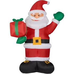 Fraser Hill Farm 313093241275 10 Ft. Santa Claus With Gift Bag Christmas Inflatable Lights