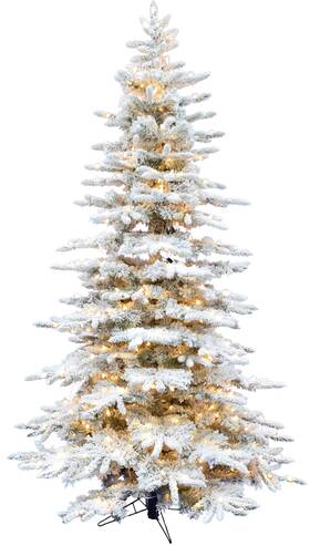 Ffmp065-3sn Fraser Hill Farm 6.5-ft Mountain Pine Flocked Artificial Christmas Tree White