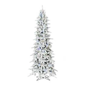 Fraser Hill Farm Ffmps090-6sn 9ft. Slim Mountain Pine Flocked Artificial Christmas Tree Wi