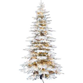 Ffpv075-5sn Fraser Hill Farm 7.5-ft. Pine Valley Flocked Artificial Christmas Tree With W