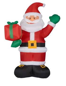 Fhfsanta102-l Fraser Hill Farm 10-ft. Tall Pre-lit Christmas Inflatable Santa Claus Holding Gift With Lights A